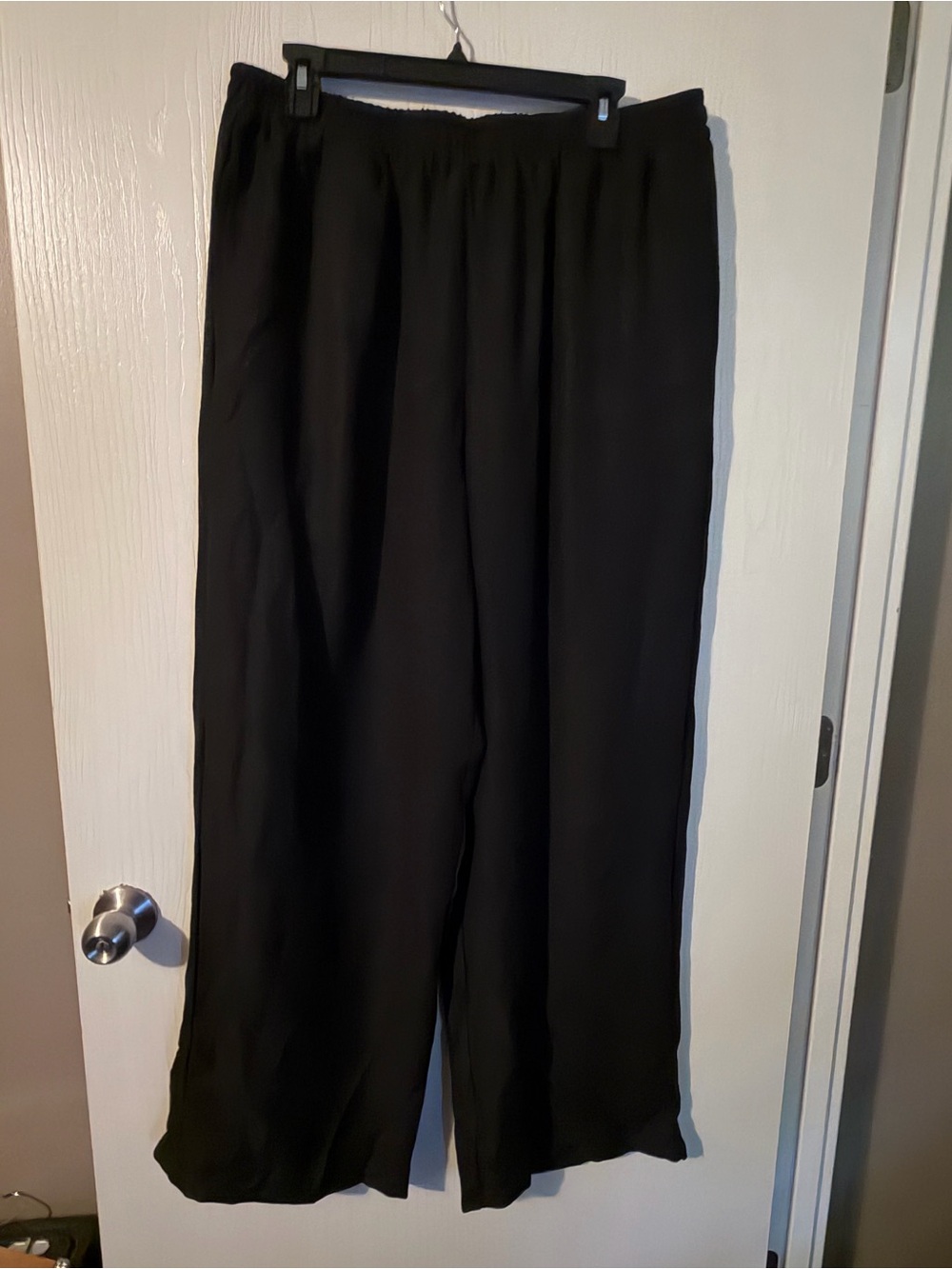 Men’s Black Wide Leg Elastic Waist Pants Size XL